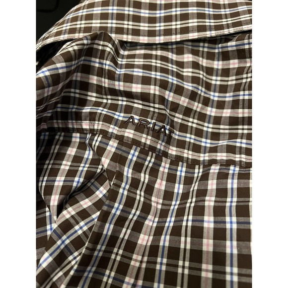 Ariat Pro Series Button Down Shirt Men Size Small Work Causal Plaid Short Sleeve - Picture 5 of 5